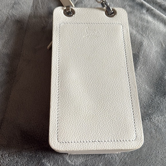 Preloved Christian Louboutin phone bag crossbody white excellent 7.5”L X 4.5”W - Picture 6 of 11
